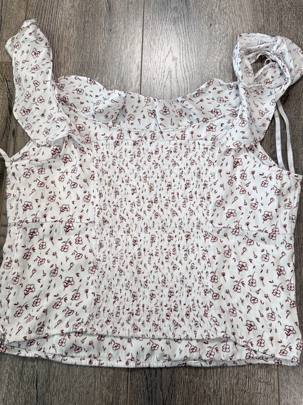 Free People White Floral Ruffle-Trim Camisole - Picture 6 of 8